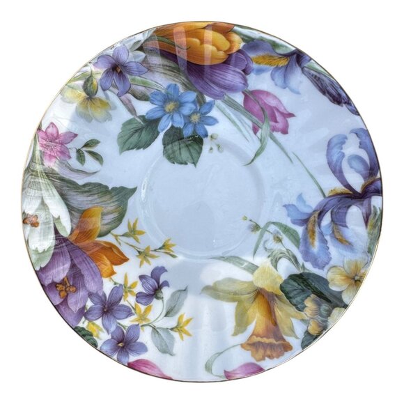 Duchess Fine Bone China Floral Teacup & Saucer Set Gold Trim Made In England Vtg - Picture 8 of 14